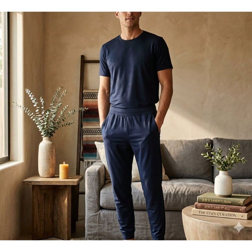 Twillory Athlounger Pants Men's L Blue Performance Jogger Stretch Travel